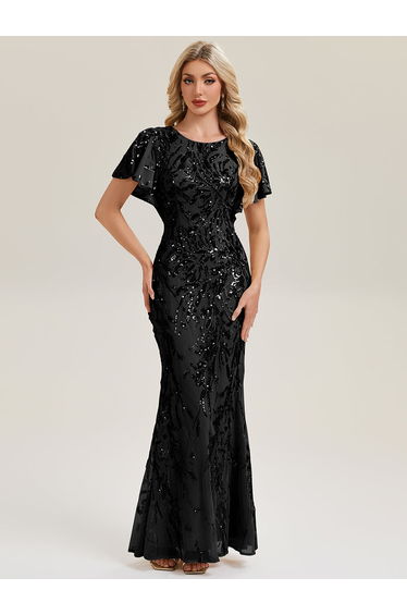 ever ROMY|High Strech Beaded Sequin Mermaid Evening Dress