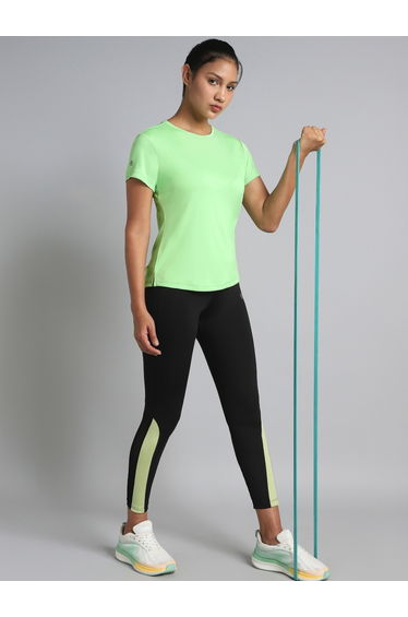 Women Neon Green Performance Recycled Poly T-Shirt