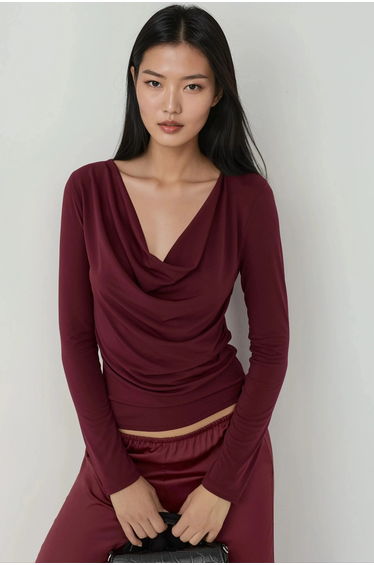 Cowl Neck Knitted Top
