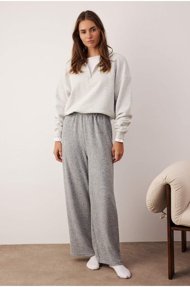 Pants - Gray - Wide leg