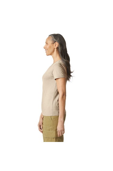 Gildan Womens/Ladies Softstyle Plain Ringspun Cotton Fitted T-Shirt - Sand