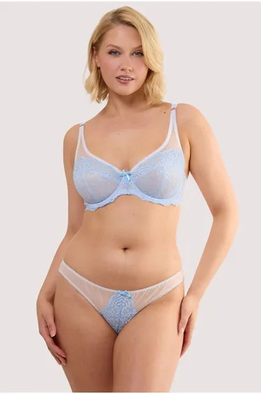 Stephanie Peach & Blue Lace Brief