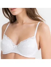 Cotton Full Cup Underwired Bra with Floral Emboidery - 3
