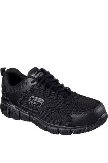 Skechers Mens Telphin Sanphet Leather Trainers - Black