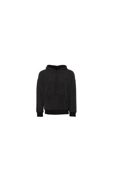 Bella + Canvas Unisex Adult Suedette Pullover Hoodie - Black Heather