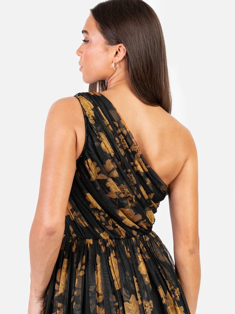 Anaya With Love Recycled Floral One Shoulder Tiered Midi Dress - 3
