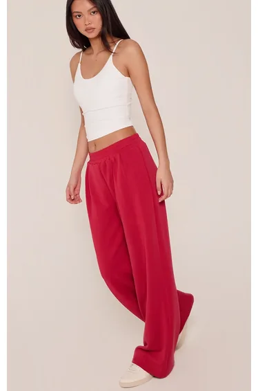 بنطلون بريتي ليتل ثينق أحمر بقصة عريضة