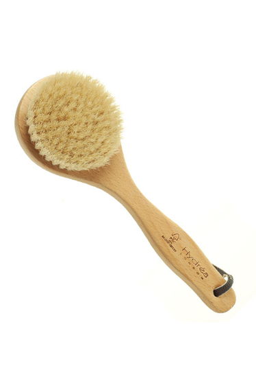 Hydréa London Classic Short Handle Body Brush with Natural Bristles (