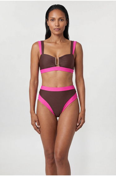 Contrast Trim Bikini Top
