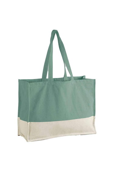 Westford Mill EarthAware Contrast Tote Bag - Sage Green/Natural