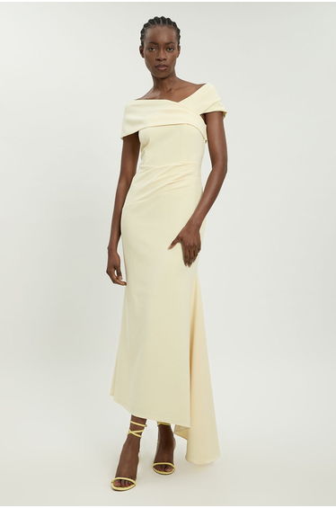 Compact Stretch Viscose Bandeau Maxi Dress