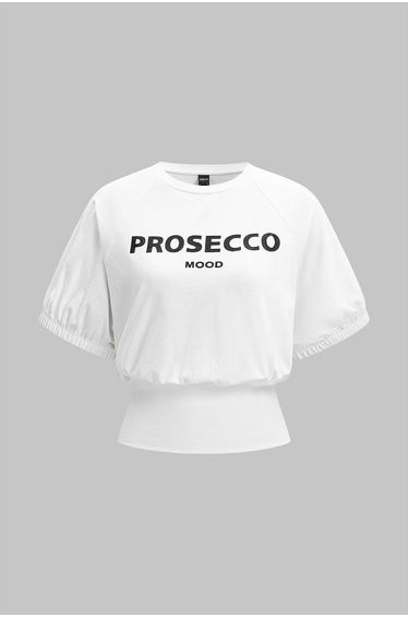 Letter Print Round Neck T-Shirt