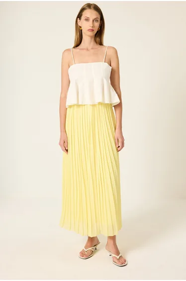 PLEATED CHIFFON SKIRT