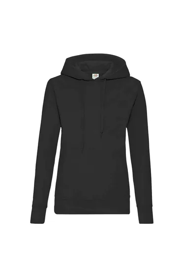 Fruit of the Loom Classic Lady Fit Hooded Sweatshirt - Black