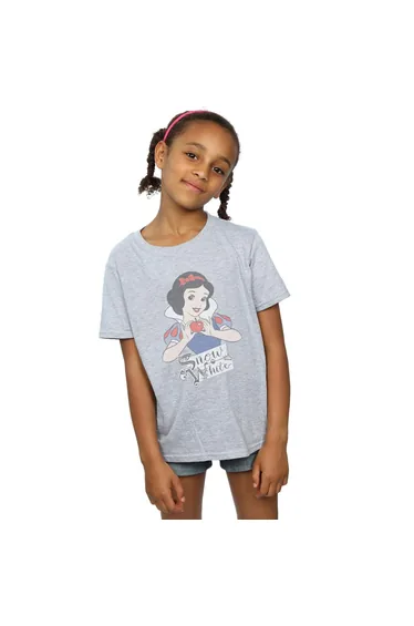 تيشيرت قطن بناتي بطبعة ديزني - رمادي 