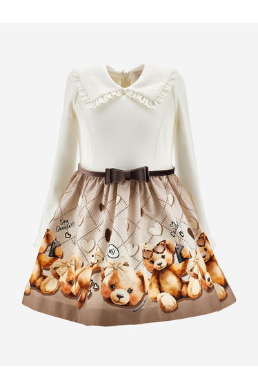 Girls Teddy Bear Dress in Brown