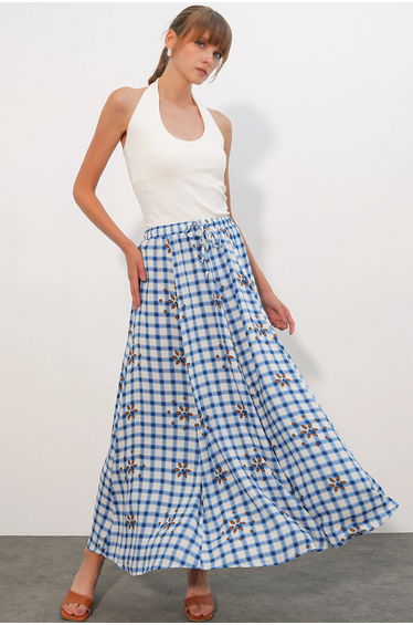 BDART High-Waist Plaid Maxi Skirt