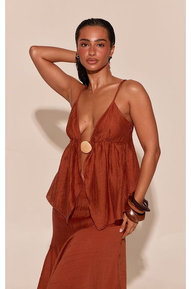 Rust Split Hem Resin Trim Beach Top