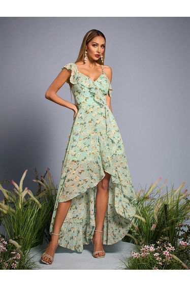 Leely Elegant Asymmetrical Neck Sleeveless Party Dresses