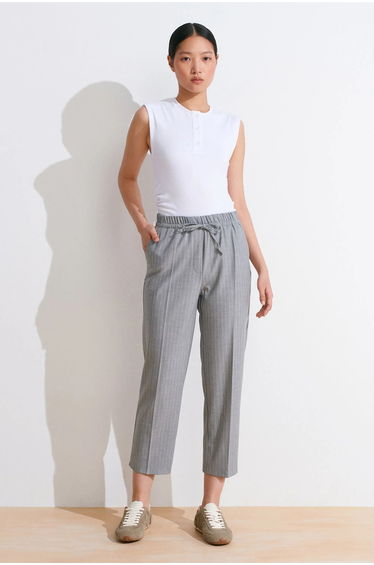 Dilvin Sleeveless Ribbed Button-Front Blouse