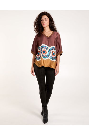 Satin Viscose Back Print Top