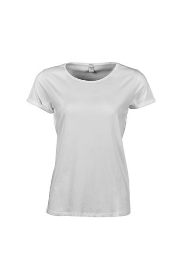 Tee Jays Womens/Ladies Roll Sleeve Cotton T-Shirt - White