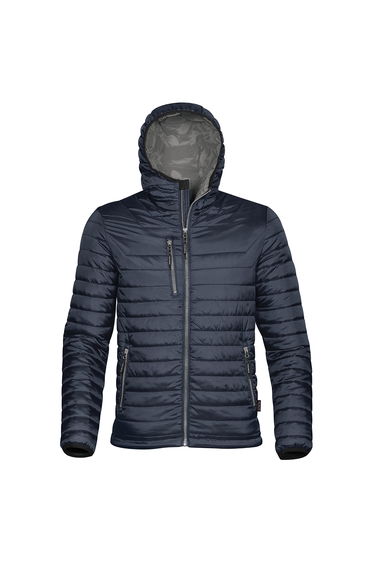 Stormtech Mens Gravity Hooded Thermal Winter Jacket (Durable Water Resistant) - Navy/Charcoal