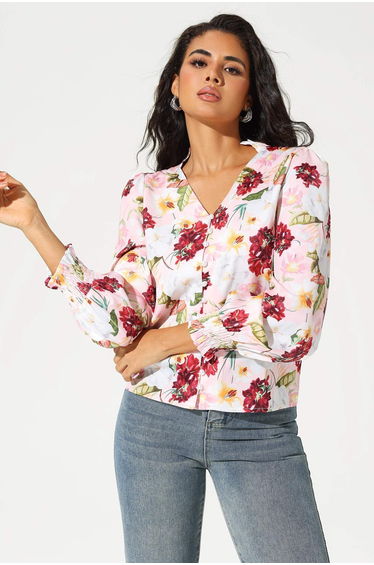Margaux Floral V-Neck Top