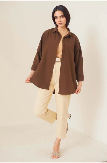 BDART Loose Fit Poplin Shirt with Button Closure
