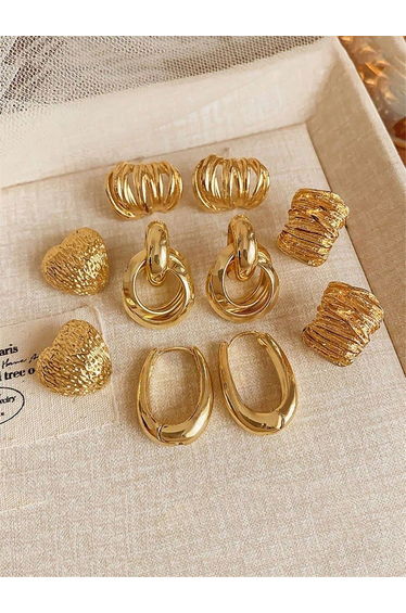 Set of 5 - Embellished Earrings