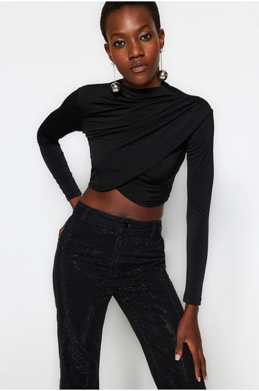 Blouse - Black - Slim fit