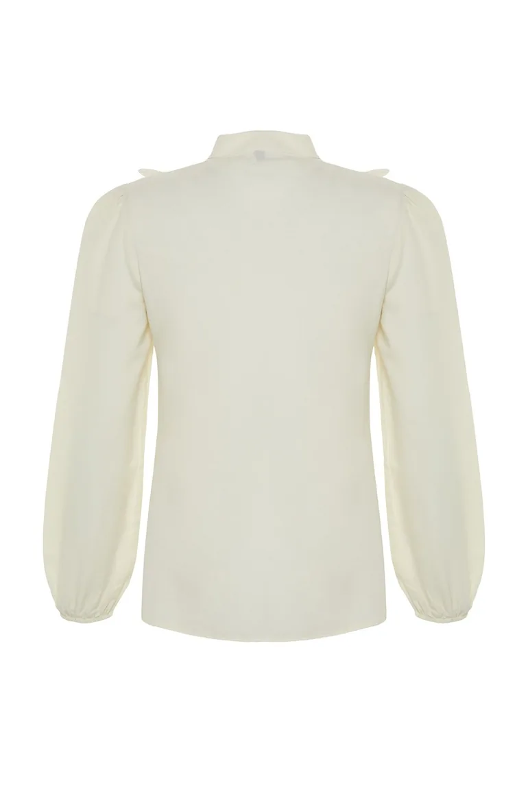 Woven Shirt with Stone Embroidery Detail - 7