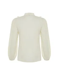 Woven Shirt with Stone Embroidery Detail - 7