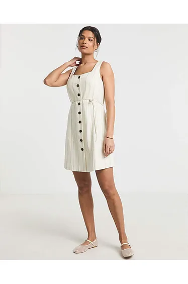 Premium Linen Look Tailored Dress
