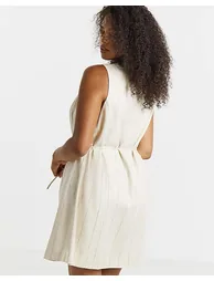 Premium Linen Look Tailored Dress - 4