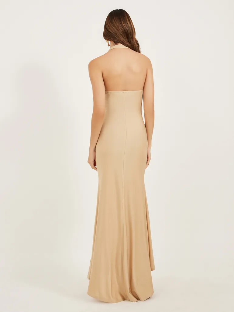mermaid.wedding dress Spaghetti Strap Open Back Mermaid Silk Bridal Dress – HAREM's Brides