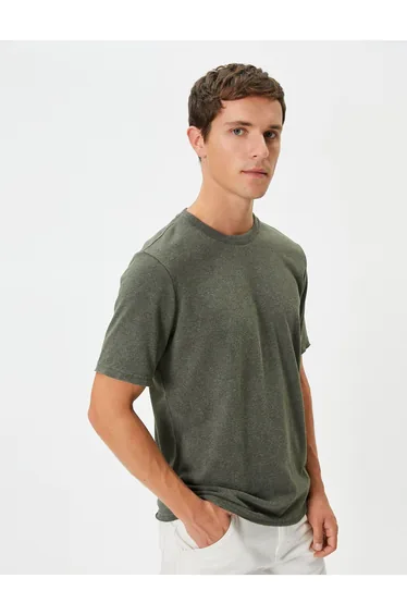 Washable T-Shirt Basic Crew Neck Short Sleeve
