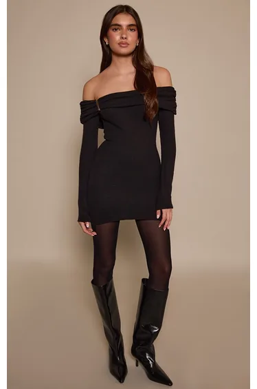 فستان بريتي ليتل ثينق أسود قصير بقصة ضيقة
