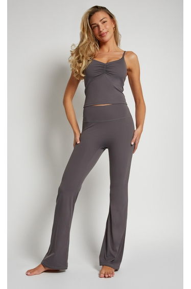 Charcoal Grey Flared Leggings