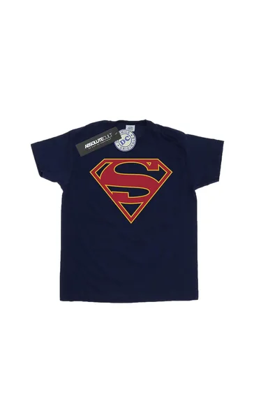 DC Comics Mens Supergirl Logo T-Shirt - Navy Blue