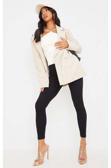 Petite Black Contour Rib Seamless Leggings