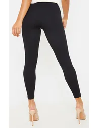 Petite Black Contour Rib Seamless Leggings - 2