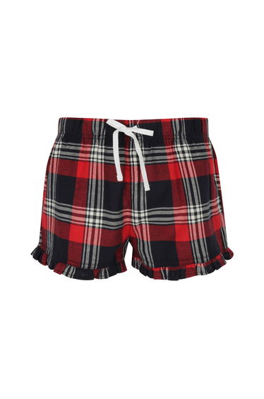 Skinnifit Womens/Ladies Tartan Shorts - Red/Navy Check