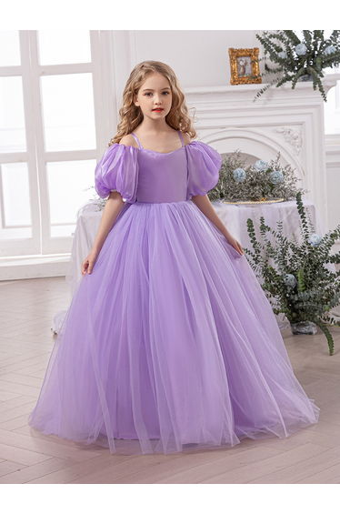 Bow Detail Cold Shoulder Puff Sleeve Dress