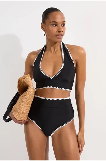 سروال بكيني بخصر عالي