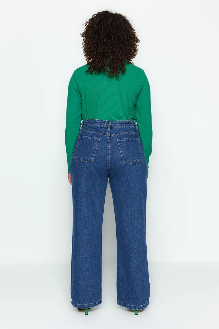 Blue Straight Fit Jeans - 5