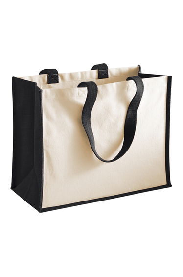 Westford Mill Classic Jute Printable Shopper Bag - Black