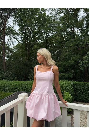 Light Pink Balloon Skirt Mini-Dress