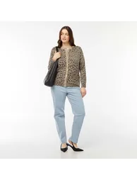 Lightweight leopard print cardigan BEIGE