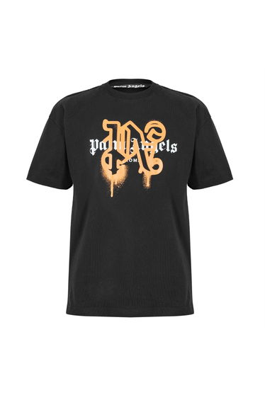 Palm Angels Mens Roma Mono T-Shirt - Black/Orange